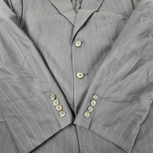 Ralph Lauren Navy Blue Pin Stripe 3 Button Suit Dress Jacket Men's Size 42R - Picture 5 of 9